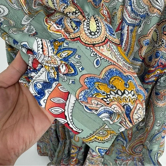 ELLIATT Adria Dress Wrap Asymmetrical Paisley Print Size Medium MSRP $319 - Picture 10 of 15